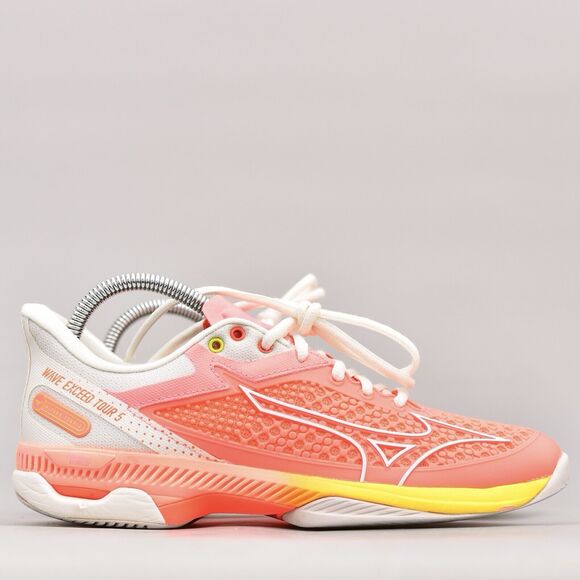MIZUNO WOMEN'S WAVE EXCEED TOUR 5 TENNIS SHOES SIZE 8 PINK WHITE - Picture 9 of 9